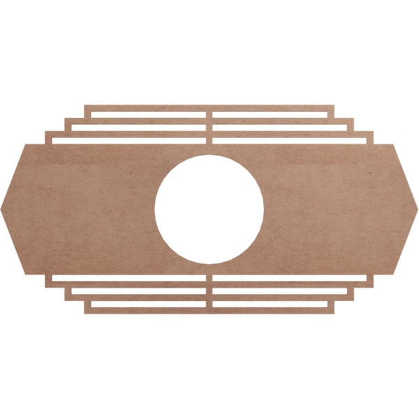 Ekena Millwork Chrysler Wood Fretwork Pierced Ceiling Medallion, Wood (Paint Grade), 30"W x 15"H x 7 7/8"ID x 3/8"T CMWP30X15X0375CSMF - main